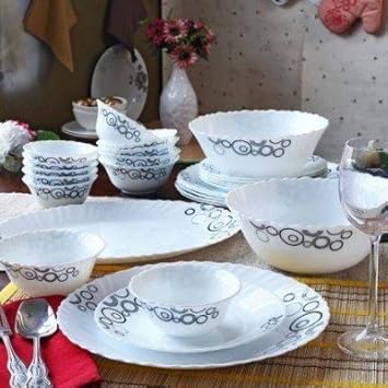 Skykey Home Decor LaOpala Dinner Set Misty Drops 35 Pcs Dinner Set,35 Pieces,White