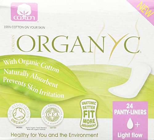 Organyc 100% Certified Organic Cotton Folded Panty Liner, Light Flow No Artificial Flavor, 24 Count