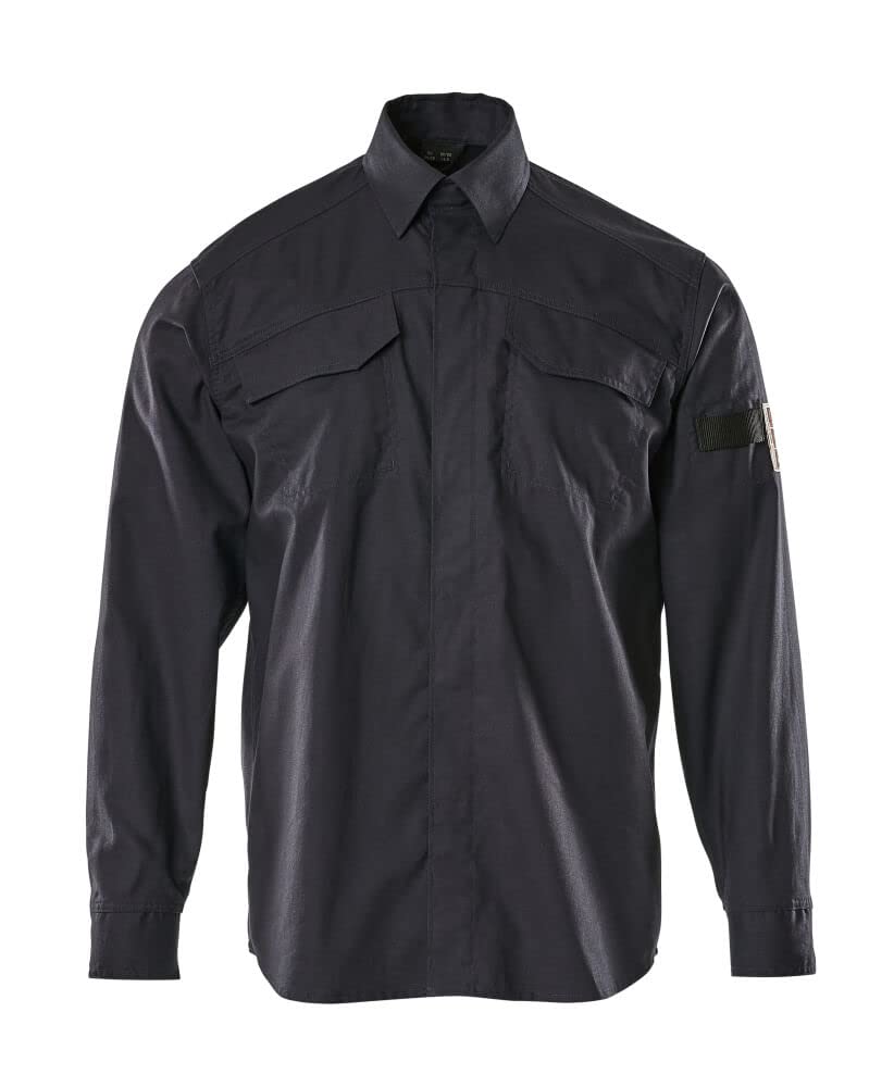Mascot 09004-142-10 Ternitz Multisafe Multi Protective Modern Fit Shirt, Size 37-38, Dark Navy