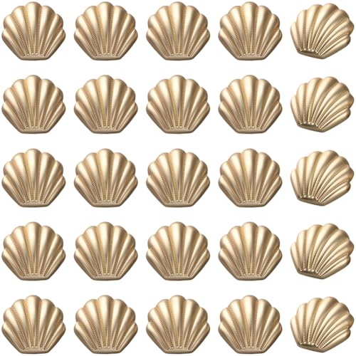 CABODYALS 38Pcs Gold Sea Shell Buttons Metal Shank Alloy Matte Light Irregular Shaped Delicate Replacement Craft Sparkle Button for Sewing Making Clothes Blazer Dresses Suit Shirts Jeans Decor Diy