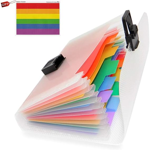 Lesown 13 Pockets A6 Accordion File Folder, Small Expanding Folders