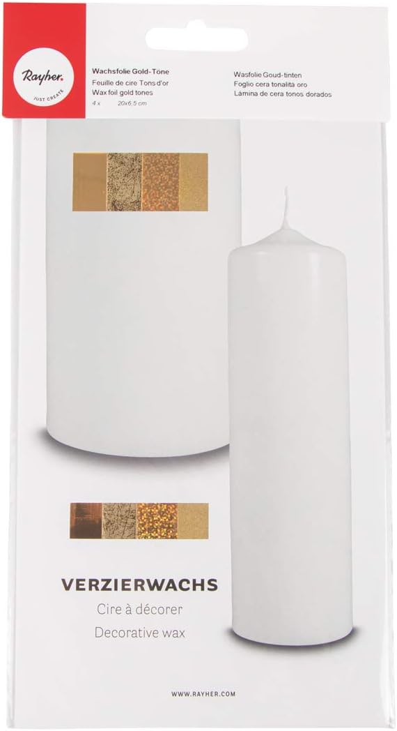 Veredelte Verzierwachsplatten Gold Glänzend - 2 Stück Für Kerzenverzierung 100mm