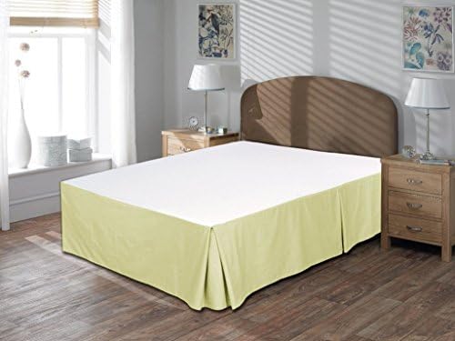 Linen House Hotel Collection Bedding's 800-Thread-Count 100% Egyptian Cotton Twin Extra-Long Damask Solid 3pc ( Split Corner Bed Skirt + 2pc Pillow Cover ) With 17" Drop Lenght, Ivory