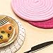 Kitchen Potholders Set Trivets Set 100% Pure Cotton Thread Weave Hot Pot Holders Set (Set of 3) Stylish Coasters, Hot Pads, Hot Mats, Spoon Rest For Cooking and Baking by Diameter 7 Inches (Pink)
