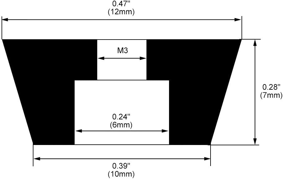sourcing map D12 x 10 x H7mm Black Color Rubber Feet Anti Vibration Isolator Absorber Base Foot Pads, 20pcs - Image 3