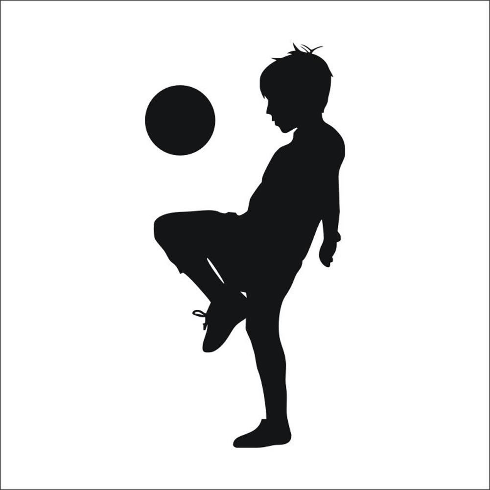 Bibitime 16 92 X 33 85 Boy Playing Football Wall Decal Teen Soccer Ball Silhouette Vinyl Sticker For Nursery Bedroom Children Kids Sport Fans Rooms Home Art Murals Black 16 92 X 33 85 Buy Online