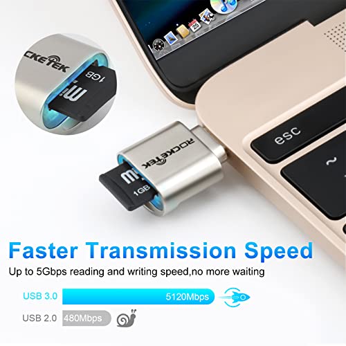 Type C Micro SD Card Reader USB C to Micro SD Card Adapter with USB 3.1 Super Speed Portable OTG Memory Card Reader Support TF/Micro SD/Micro SDXC/Micro SDHC Card for Window, Mac OS X, Android Phone