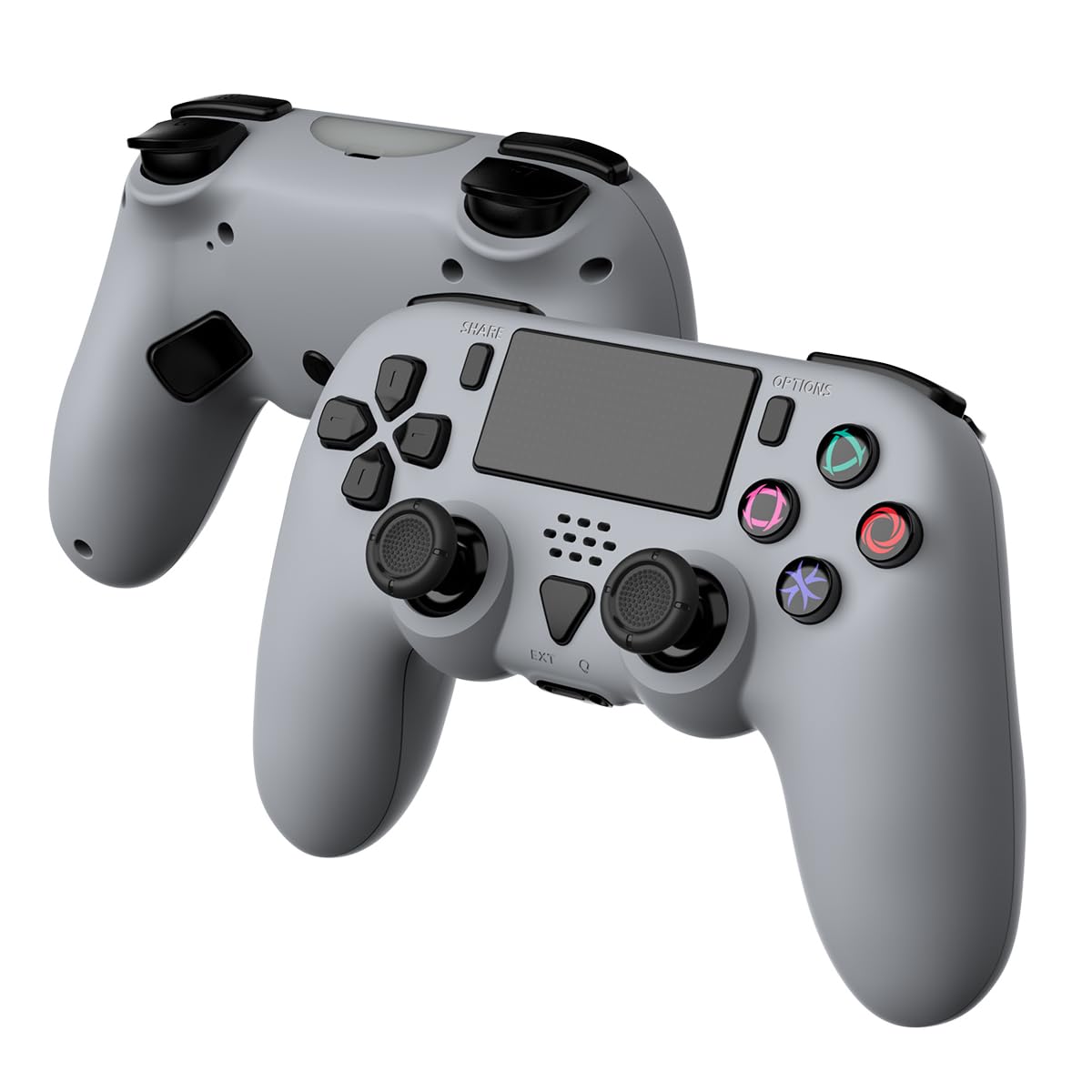 Photo 1 of GAMFAMI Wireless Controller Compatible with PS5/PS5 Pro/PS5 Slim/PC - Wireless Controller with Built-in Advanced Back Buttons Programming/Speakers/Precise Joysticks/Turbo (Blue Gray)