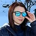 ELITERA Women Men Sunglasses Famous Lady Designer Gradient Colors Polarized Glasses UV400 E0717 (Black&Blue) Protection (Whitegrey)