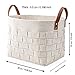 LoongBaby Felt Storage Baskets With Handles Soft Durable Toy Storage Nursery Bins Home Decorations (White)