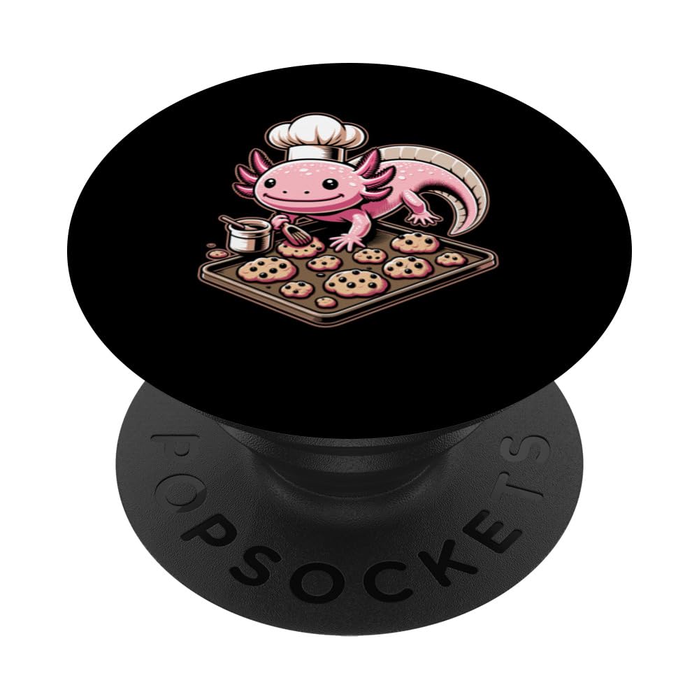 Axolotl Baking Cookies Chocolate Lover Cookie Baker PopSockets Swappable PopGrip