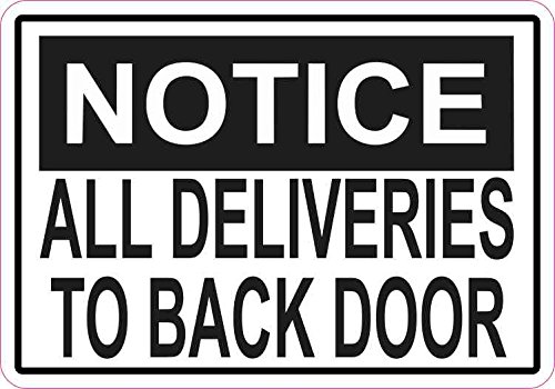 StickerTalk Notice Deliveries to Back Door Magnet, 5 inches by 3.5 inches