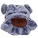 Silver Lilly Dog Slippers - Novelty Plush Comfortable Animal Bulldog Slippers for Kids & Adults (Grey, Medium)