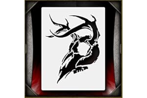 AIRSICK STENCILS Deer Skull 1 AirSick Airbrush Stencil Template