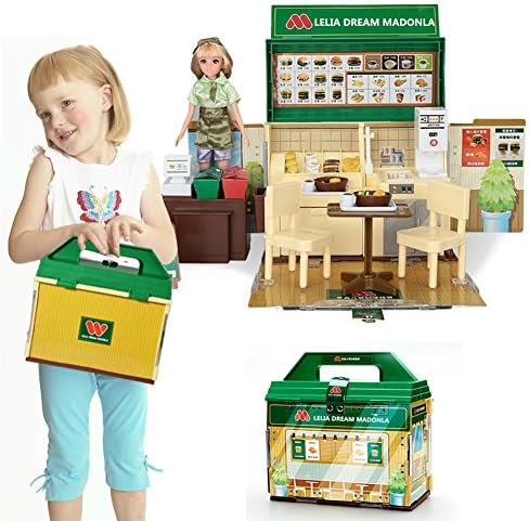 Barbie Sized Pretend Play Dream Fast Food Restaurant Furniture &amp; Accessories Playset with Doll, Table and Chairs, Food, Play Money Coins - Girls Birthday Christmas Gift