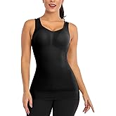 Women's Shapewear Camisoles With Built in Bra Tummy Control Padded Bra Seamless Compression Tank Tops