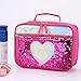 Hamkaw Kids Lunch Box Flip Sequins Insulated Lunch Tote Bag Reversible Flippy Glitter Sparkly Girls Reusable Lunchbox Glittering Shining School Travel Meal Tote Kit