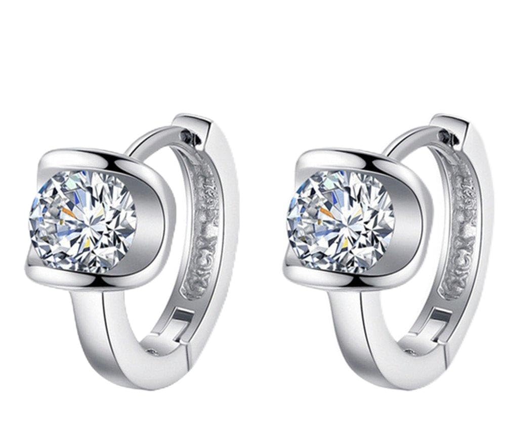 Boowhol Women's Earrings Folding Hoop Earrings AAA Zirconia Hypoallergenic 925 Sterling Silver for Women Children