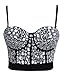 Charmian Women's Punk Rhinestone Push Up Bra Clubwear Party Bustier Crop Top