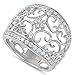 Sterling Silver Filigree Flower Cz Ring - 16mm - Size 11