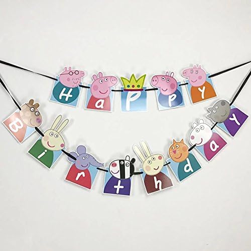 Peppa Pig Birthday banner,Peppa pig party decoration,kids banners,peppa pig