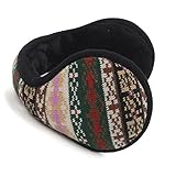 Flammi Men Women Foldable Ear Warmers Behind Head Earmuffs (Knit/Multi-color)