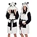 Emolly Fashion Panda Bathrobe with Hood Soft and Warm Robe for Women (Large)