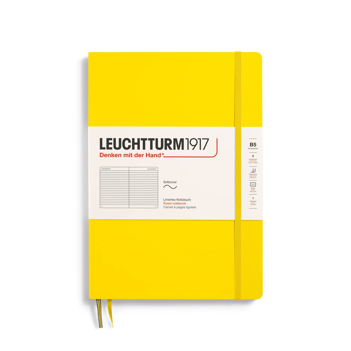 Leuchtturm 1917 Notebook softcover Lined Composition (B5) Lemon — image 1