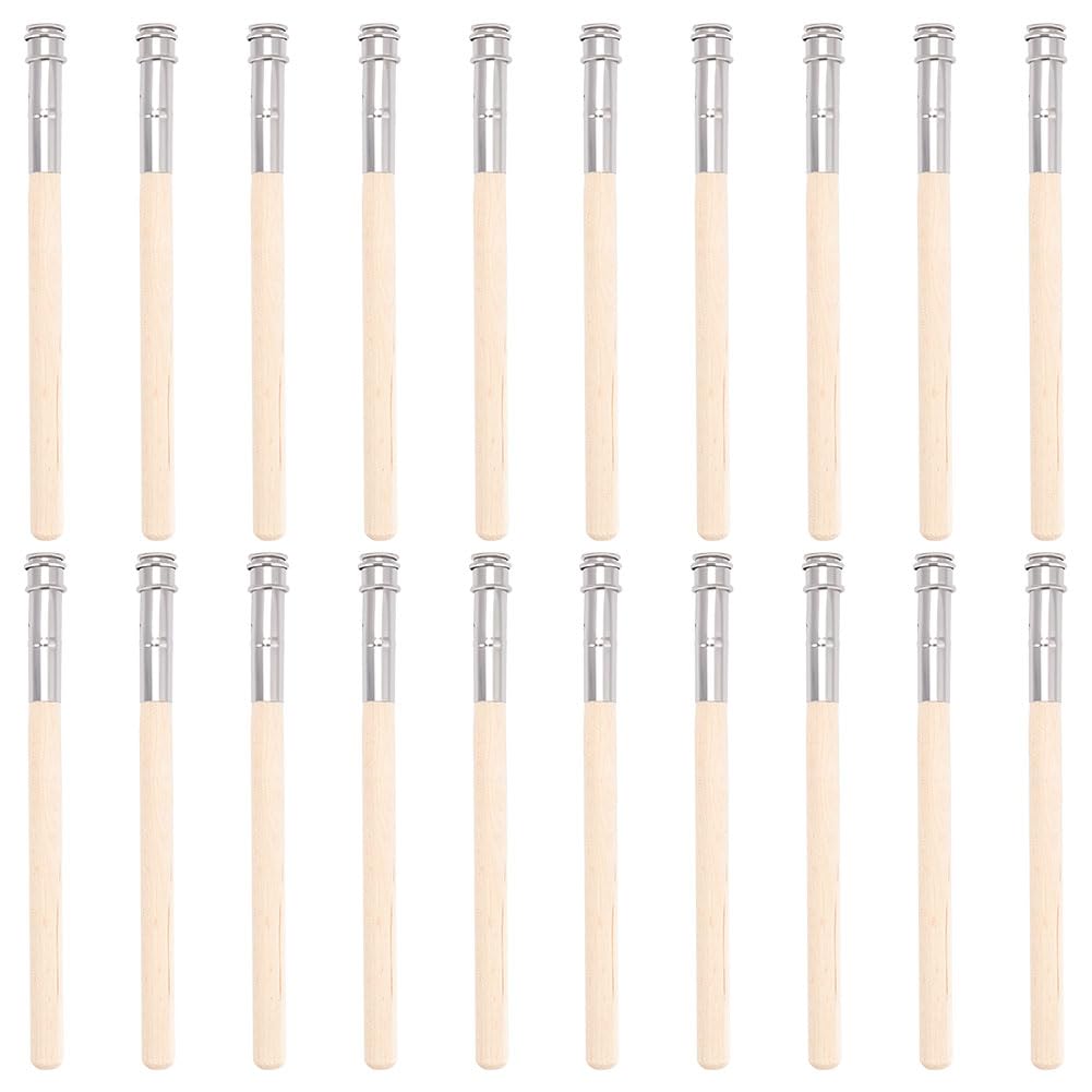 WEBEEDY 20 Pcs Wooden Pencil Extenders Art Pencil Lengthener for School Office Supplies Pencil Extender for Artists