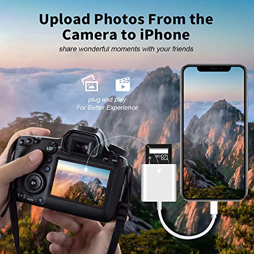 TRYVAT SD/TF Card Reader for iPhone iPad, Dual Slot Memory Card Adapter