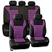 FH Group Automotive Car Seat Covers Full Set Premium 3D Air Mesh Purple and Black Seat Covers, Airbag Compatible and Split Bench Cover Universal Fit Interior Accessories for Cars Trucks and SUVs