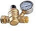 Santu Water Pressure Regulator,RV Water Pressure Reducer with Guage,Brass Material,Lead-free Adjustable (With Oil)