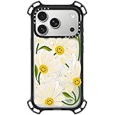 CASETiFY Bounce iPhone 17 Pro Case [Shockproof/Compatible with Magsafe / 21.3 ft. 7X Military Grade Drop Protection] - 90s Daisy - Clear Black