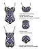 Women's Plus Size Pro Athletic Bathing Suit Blouson Bandeau One Piece Swimsuits Off Shoulder Backless Swimwear Slimming Control Beachwear Navy L (US Size 10-12)