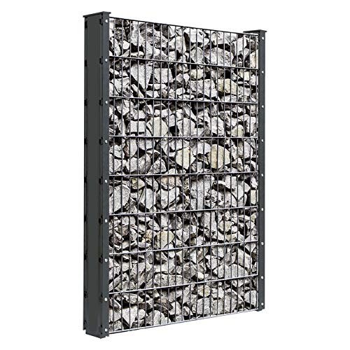 HORI® Gabionenzaun anthrazit kurz I Sichtschutz-Zaun Komplettset I Zaunhöhe: 163 cm I Zaunlänge: 12,24 m – Bild 3