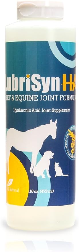 LubriSynHA Hyaluronic Acid Pet & Equine Joint Formula 16oz - All-Natural, High-Molecular Weight Liquid Hyaluronan - Joint Support for Horses, Dogs, Cats - Promotes Healthy Joint Function, Made in USA : Horse Nutritional Supplements And Remedies : Pet Supplies