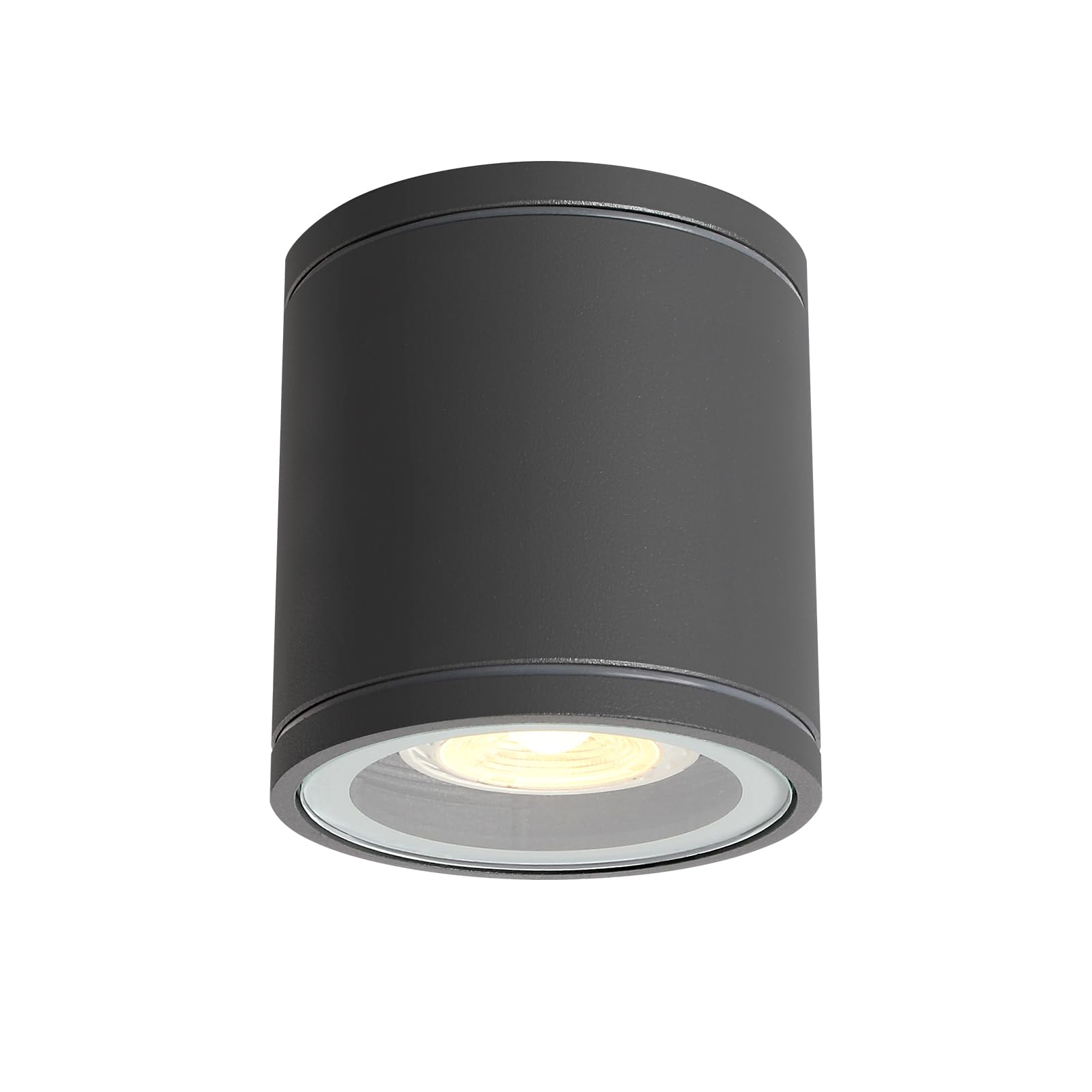 DAWALIGHT Surface Mounted Downlight GU10 5W LED Ceiling Spotlight IP44 Waterproof Outdoor Spot Lights Downlighters for Bathroom Kitchen Garden Living Room Corridor Restaurant, Aluminum, Dark Grey