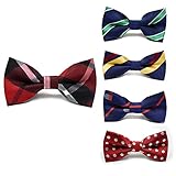 Fter Adjustable Boys Bow Tie 5 Pack Wedding Dress up Satin Toddler Bowties Various Designs (C)