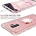 Galaxy S9 Case, Glitter Luxury Bling Diamond Rhinestone Bumper Cute Galaxy S9 Phone Case for Girls with Ring Kickstand Sparkly Protective Samsung Galaxy S9 Case for Girl Women - Rose Gold Pink