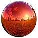 Lily's Home Glass Gazing Mirror Ball, The Ultimate, Colorful Addition to Any Garden, Red (12 Inches Dia.)