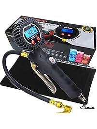 Heavy Duty Digital Tire Inflator Gauge With Accurate Digital Tire Pressure Gauge&Straight Lock-on Air Chuck
