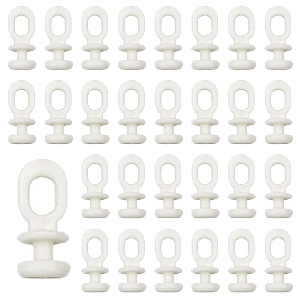 RXKFIGX 100Pcs Multi-Use Plastic Curtain Track Gliders and Hooks - White Rail Slider Hooks Rollers Wheel for Window, Door, Bathroom, Caravan
