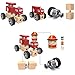 Wood City Traffic Building Blocks - iPlay, iLearn Wooden City Building Construction Building Blocks Set