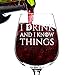 DU VINO I Drink and I Know Things Wine Glass - 12.75 oz - Funny Novelty Wine Glass - Humorous Present for Mom, Women, Friends, or Her - Made in USA - Inspired by GOT