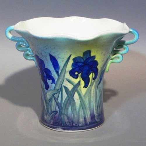 Spoon Holder - Porcelain Clay, Hand Painted and Wheel Thrown, a signed piece from Linden Hills Pottery