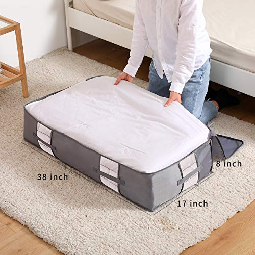 Extra Large Foldable Under Bed Storage Bags Containers [4 Pack]Large