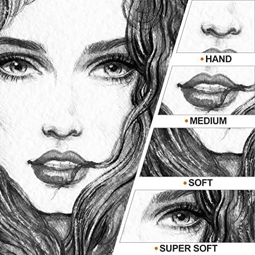 GETHPEN Professional Charcoal Pencils Drawing Set 7 Pieces Super Soft