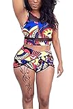PiePieBuy Womens African Print Inspired Two Piece Bikini Bathing Suit (by