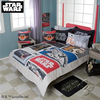 Star Wars Comforter Bedding Sheets Dart Vadher Force Awakens T2 D2