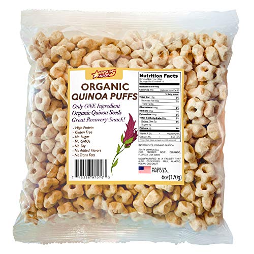 Awsum Snacks Organic Quinoa Stars Puffs Cereal 6oz bag Gluten Free Snacks Puffed Quinoa Seeds Grain Healthy Vegan Snacks Diabetic Pop High Protein And Fiber Crispy Chips No Sugar Snack Pops
